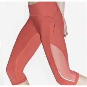 Lululemon Sun Runner Crop Mesh Leggings Coral Size 4